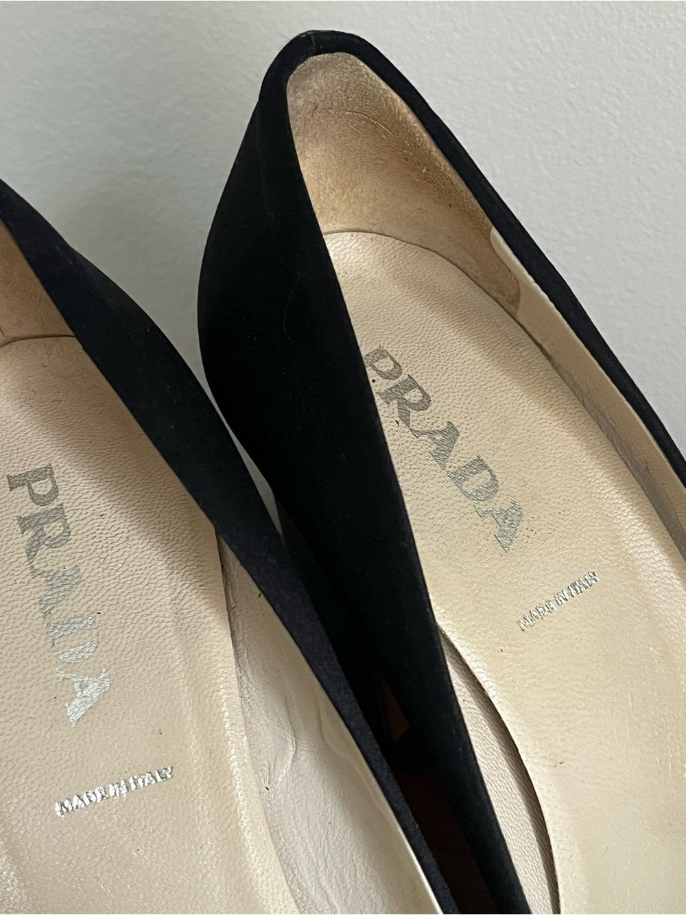 Prada Black Satin Square-Toe Women’s Pumps